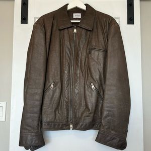 Armani authentic - brown leather jacket